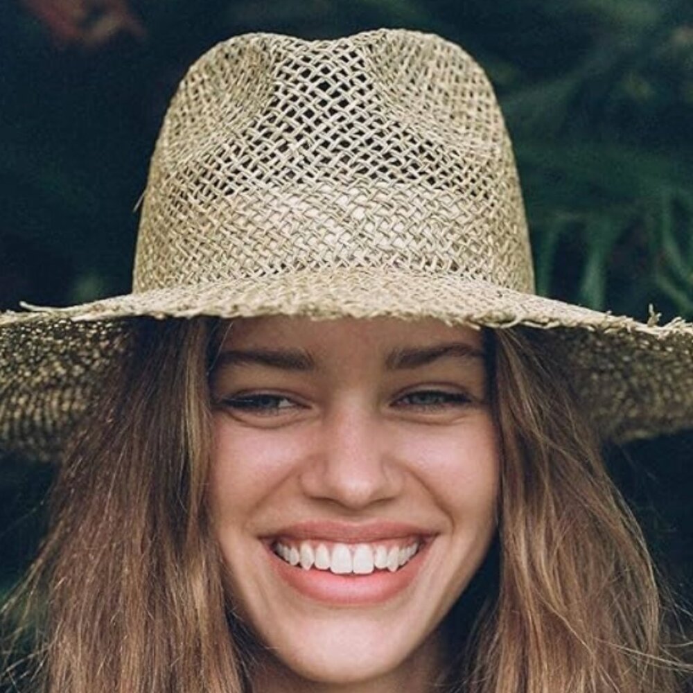 Lack of Color Women's Sunnydip Fray Woven Seagrass Fedora